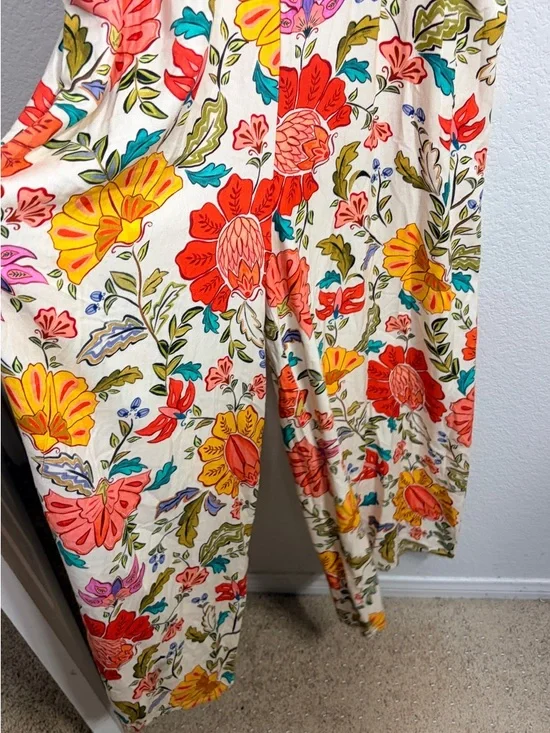 Farm Rio Floral Pantsuit Botanical  Anthropologie Large NEW WITH TAGS - Picture 6 of 6